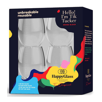 Happy Glass - Glass Tik Tucker Water (4 stuks)
